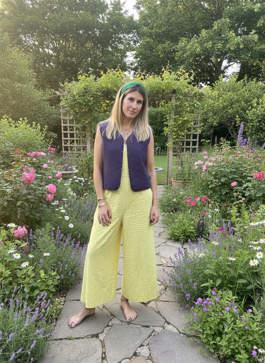 Jacquard Red Pink Blue Reversible Gilet Vest