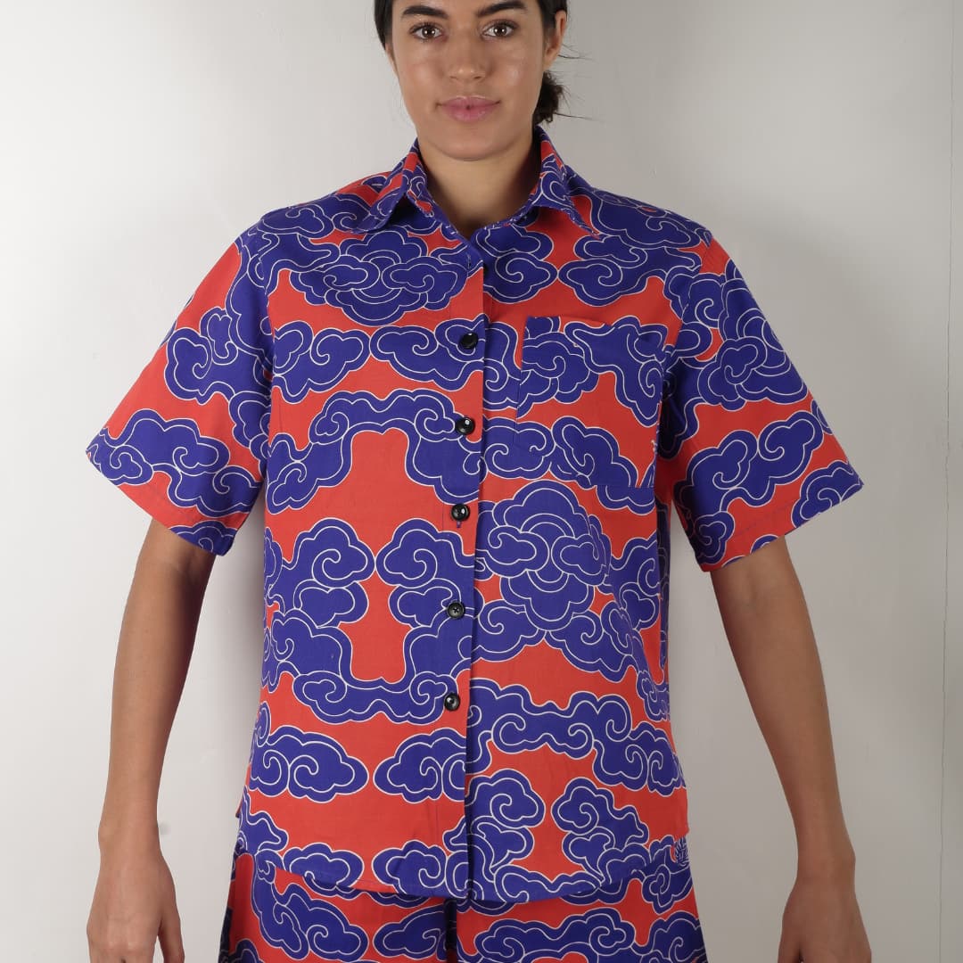 Indigo Clouds Short Sleeve Shirt