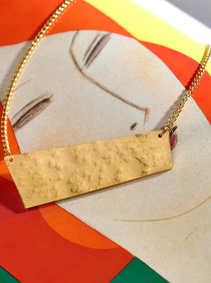 Short recycled brass necklace ethically made in the UK