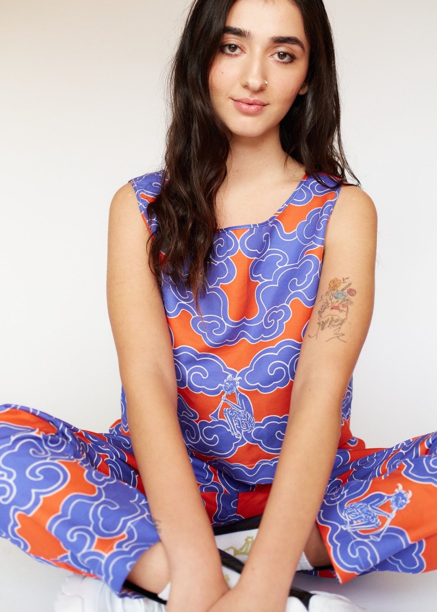 Indigo Clouds Reversible Tank Top