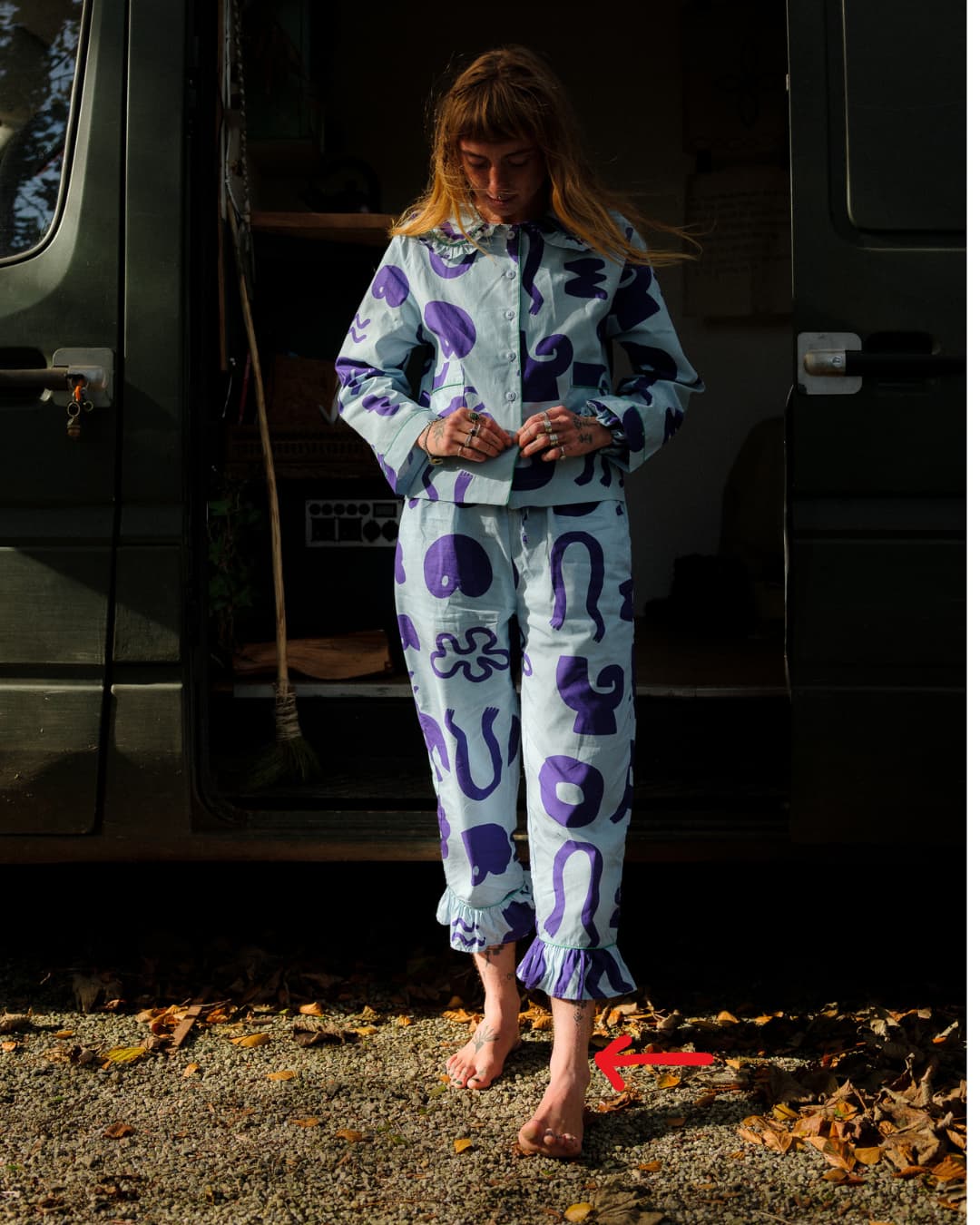 Organic Cotton Pyjama Bottoms in Blue Things
