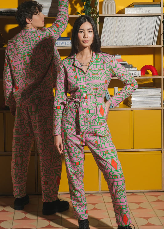 Organic Cotton & Linen Jumpsuit  Blush Horizon - Tall