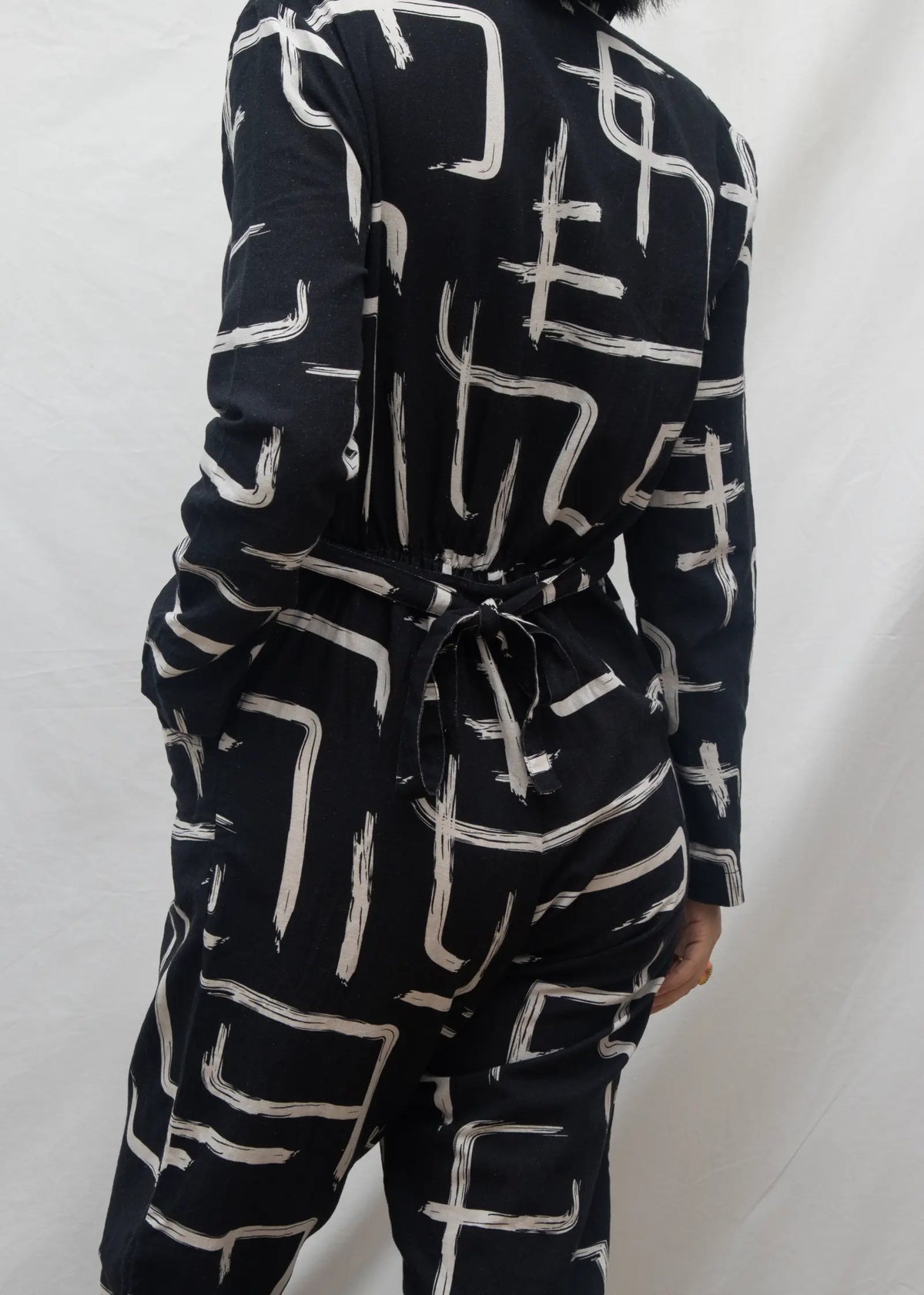 Organic Cotton & Linen Jumpsuit - Galaxy Black & White