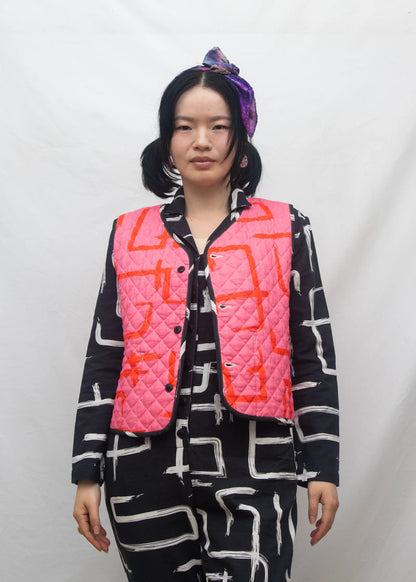 Organic Cotton Quilted Gilet - Galaxy