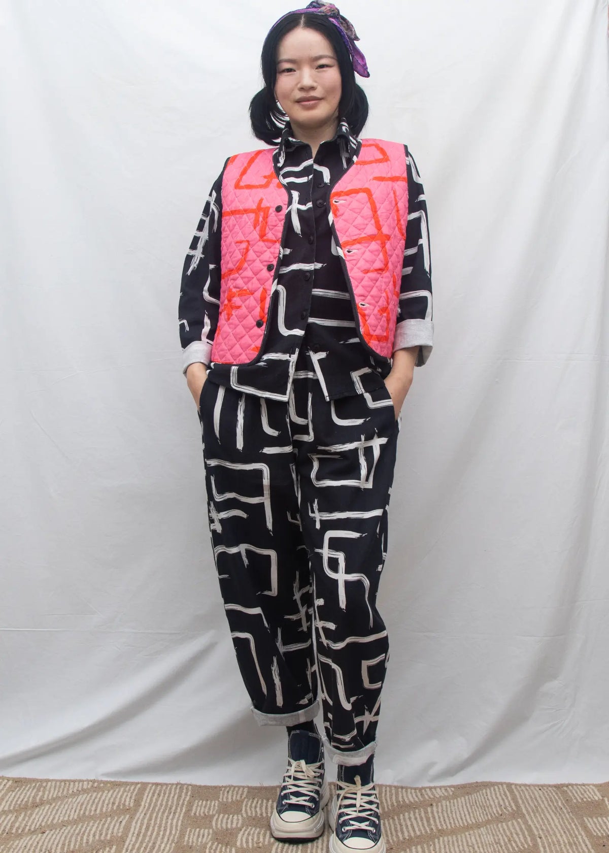 Organic Cotton Quilted Gilet - Galaxy