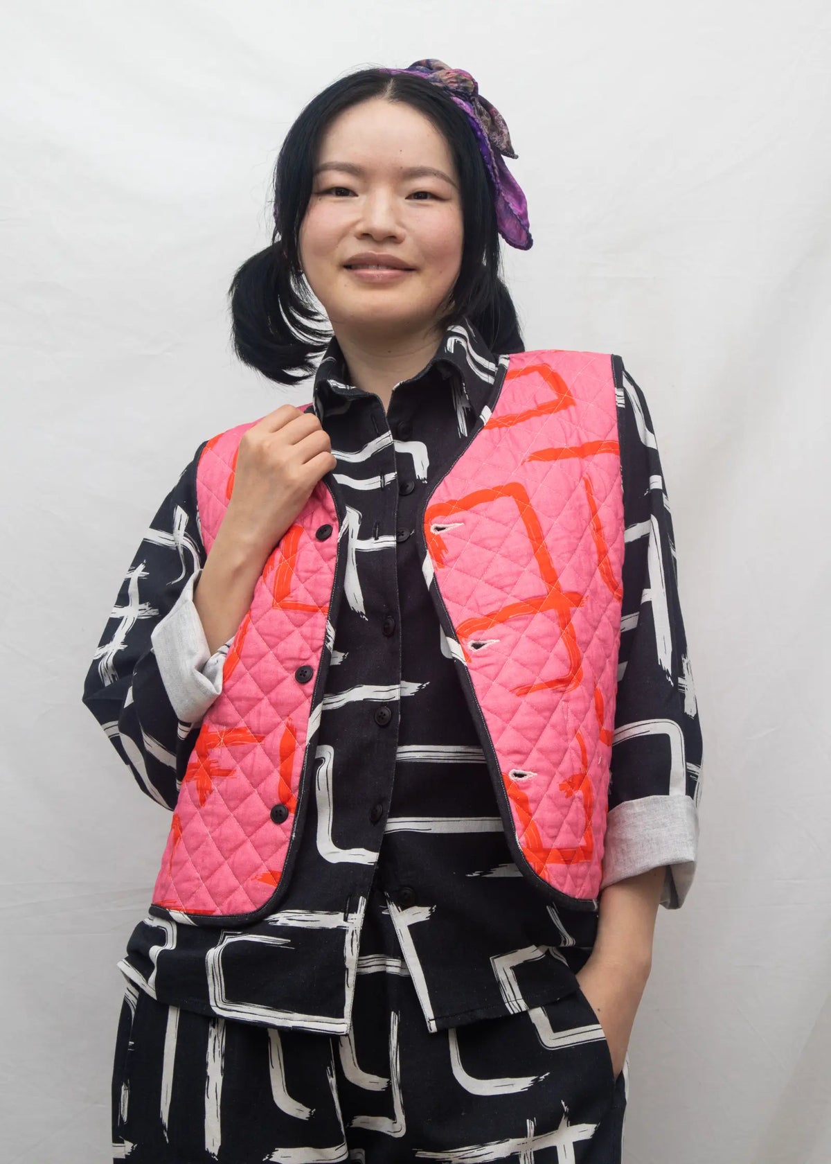 Organic Cotton Quilted Gilet - Galaxy