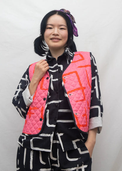 Organic Cotton Quilted Gilet - Galaxy