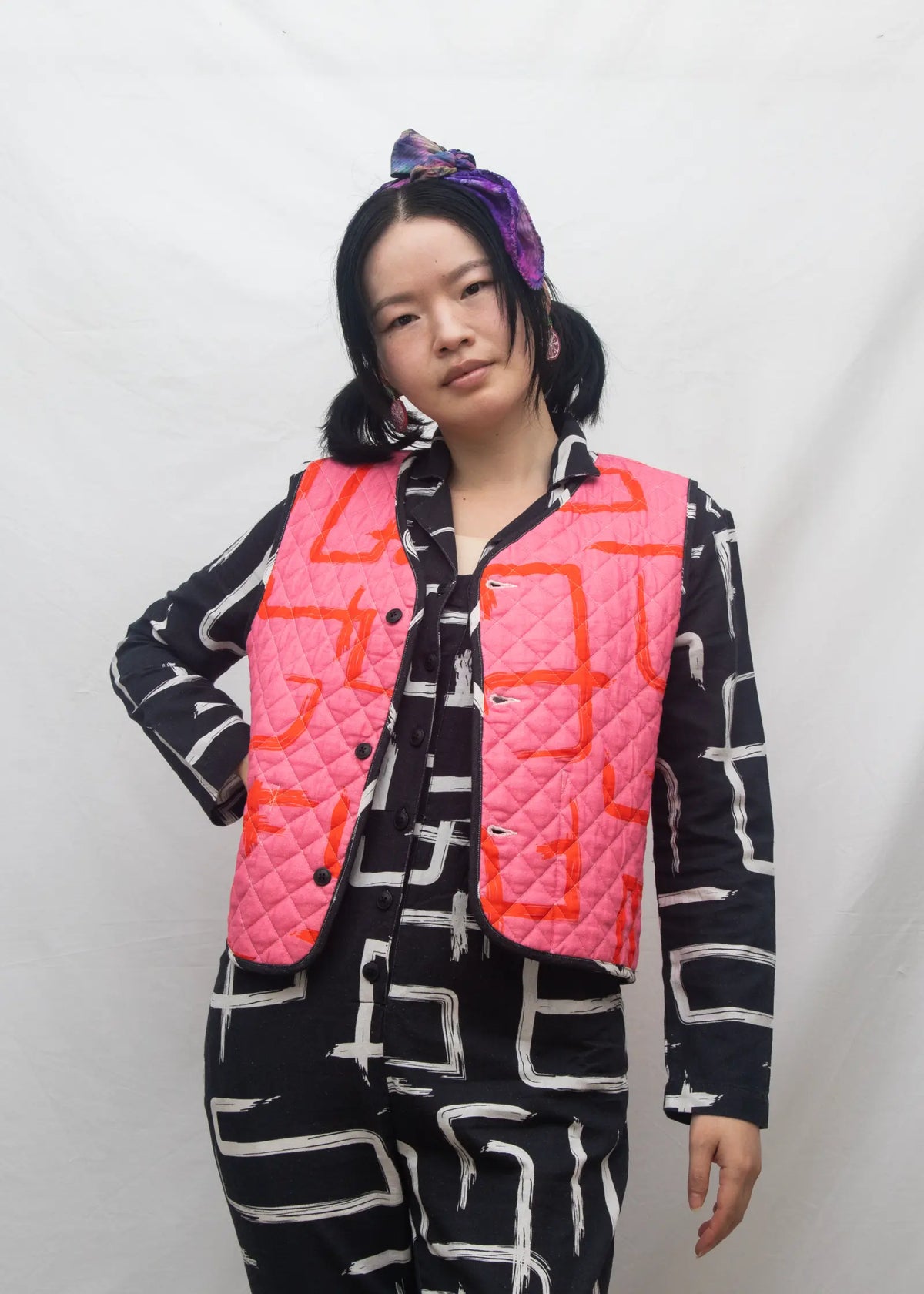 Organic Cotton Quilted Gilet - Galaxy