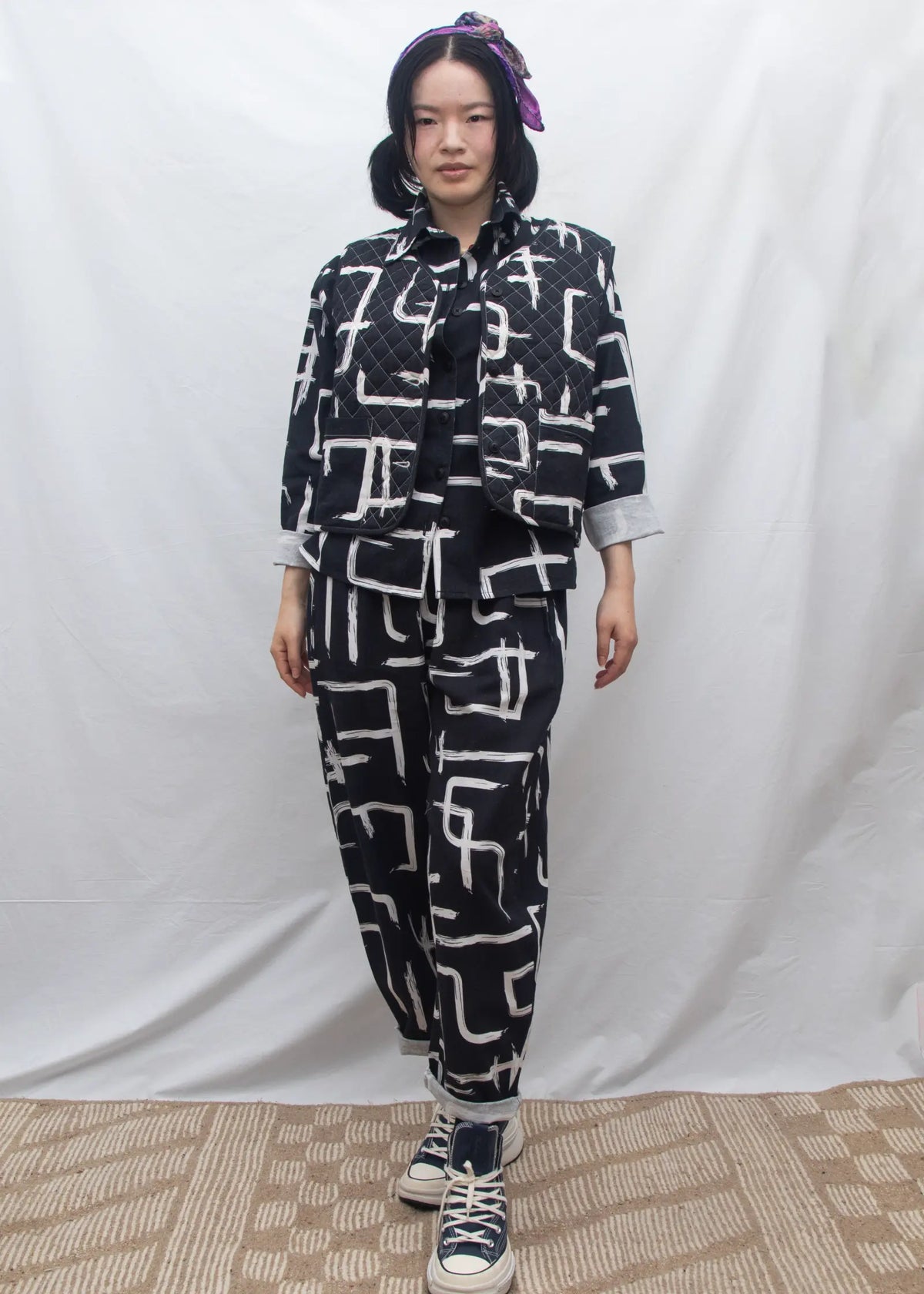 Organic Cotton Quilted Gilet - Galaxy