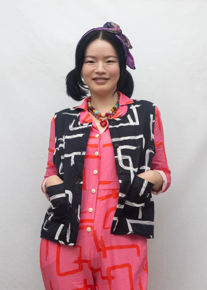 Organic Cotton Quilted Gilet - Galaxy