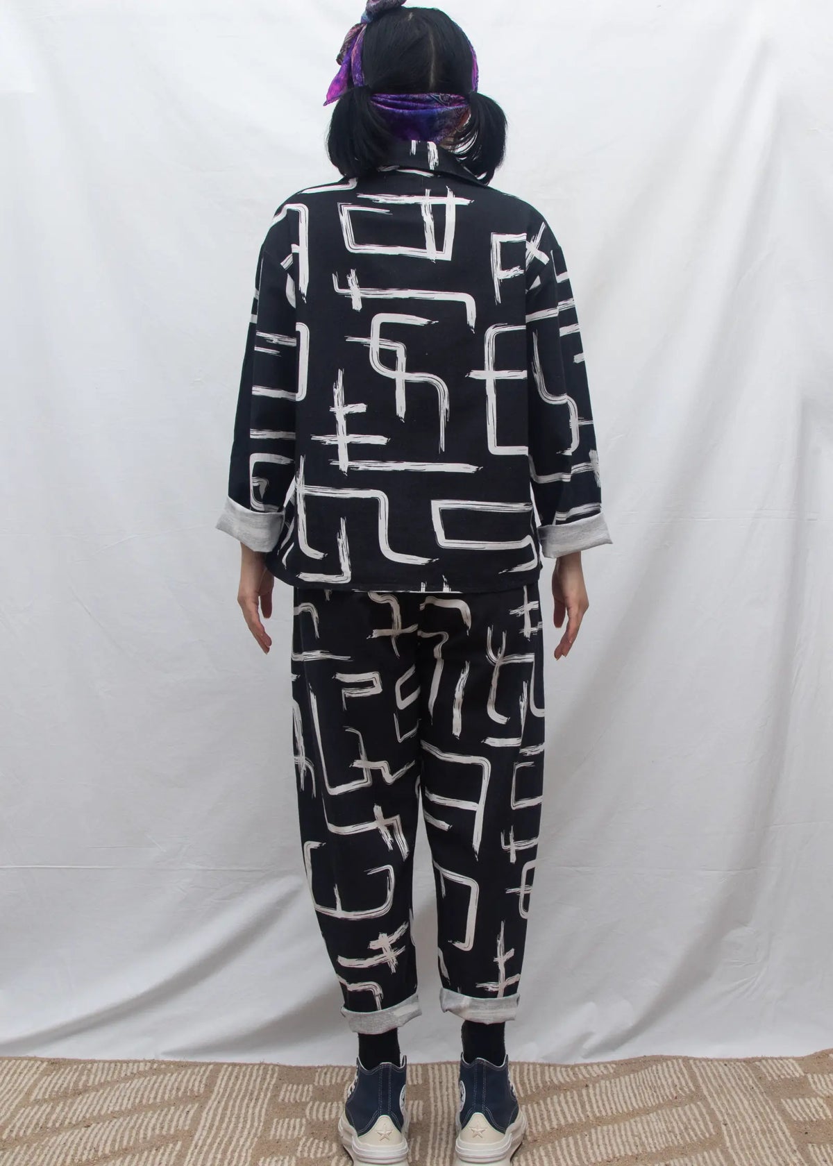 Organic Cotton & Linen Shirt - Galaxy Black & White