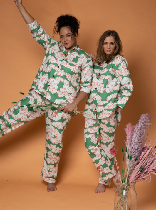 Green cotton best sale trousers womens